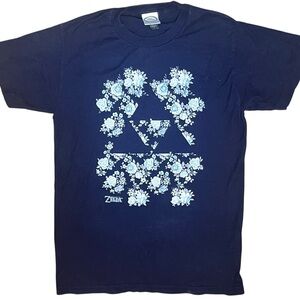 Nintendo Zelda Floral Graphic Navy Blue T Shirt Size‎ Small Kidcore 90s Retro